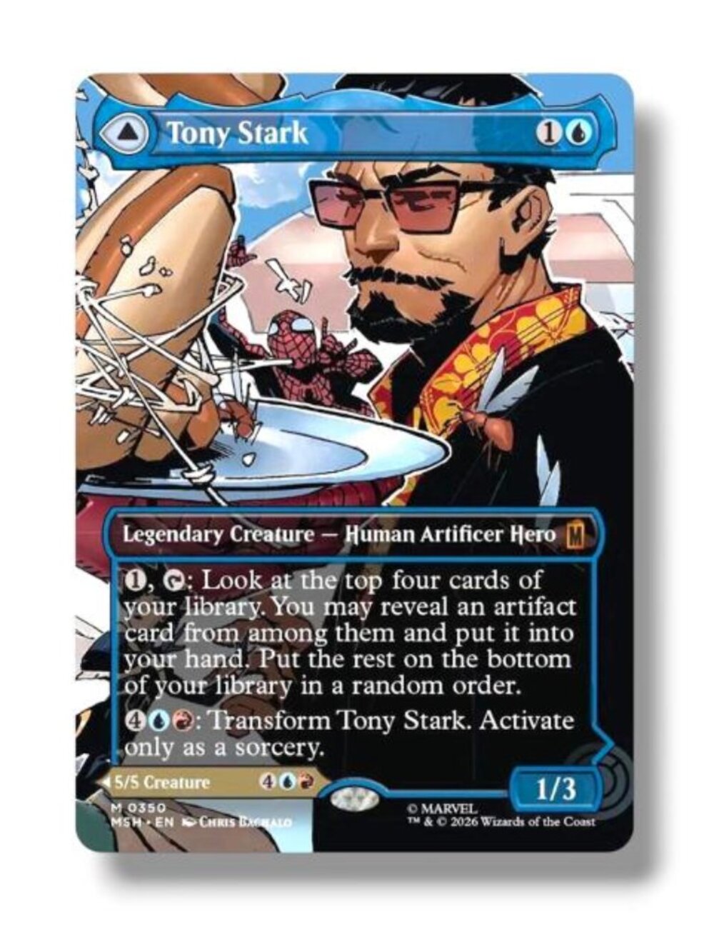 IRONMAN - Tony Stark (Borderless) (0350) - W PROTECTIVE CLEAR CASE (MSH) - MINT